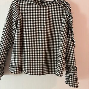Zara Black and White Checkered Top